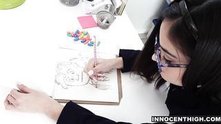 Slacker schoolgirl gets a real biology lesson by her teacher
