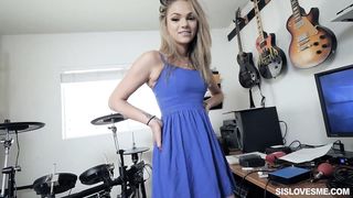 Pretty blonde step sister, Tayler James got fucked very hard by her horny step brother