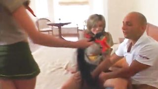 Russian women are having a lot of fun with each other, in front of the camera