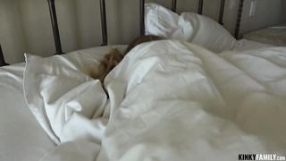 Skinny teeny gives head and pussy to her new stepbro