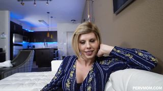 Busty blonde milf with perky nipples, Amber Chase got fucked from the back, until she came