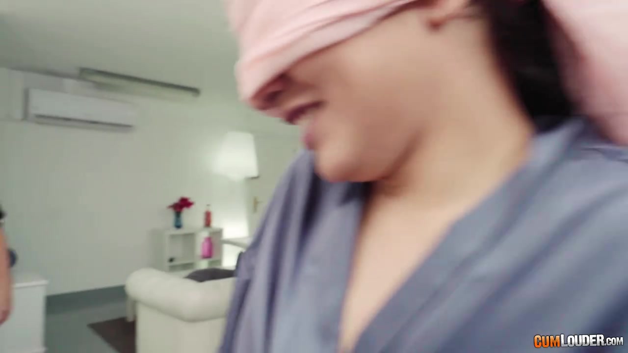 Of course the Blindfolded Lady gets a Dick in Mouth