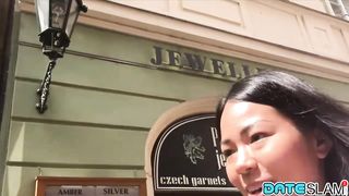 Asian chick gets her mouth and pussy fucked after lovely date