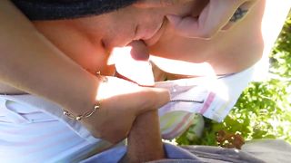 Sexy Brunette Fucks outside