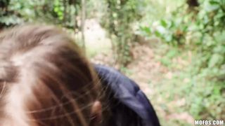 Adorable blonde babe agrees to some public quickie