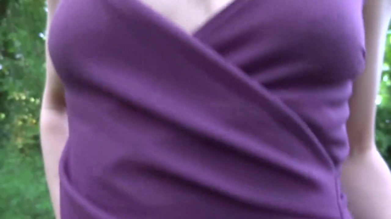 Flashing My Ass and Pussy In A Short Purple Dress, No Panties No Bra!