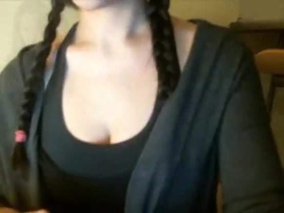 German Pigtail Porn - Free HD Long haired German brunette with huge black glasses is fingering  her pussy in front of the camera Porn Video