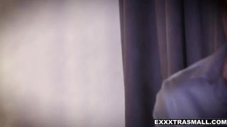 Petite stepsis rides bro's fat stick in a movie theater