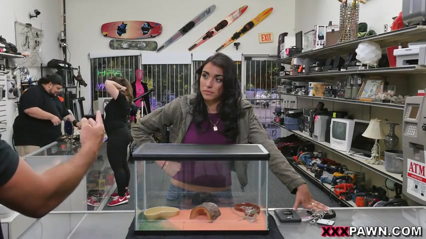 Dark haired babe was willing to get banged, to get a discount in a local shop