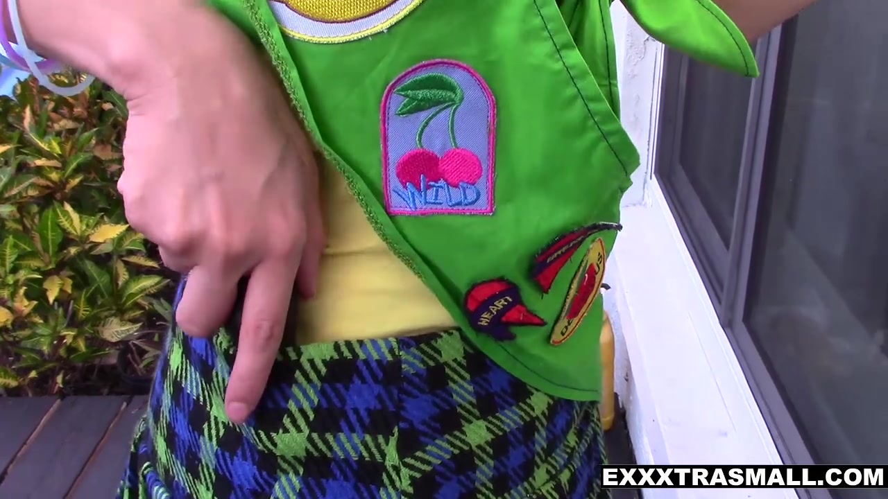 Tiny girl scout rides cock to sell cookies