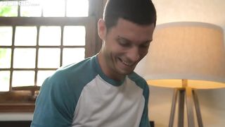 A horny step brother is putting a huge black dildo deep in his step sister’s big butt