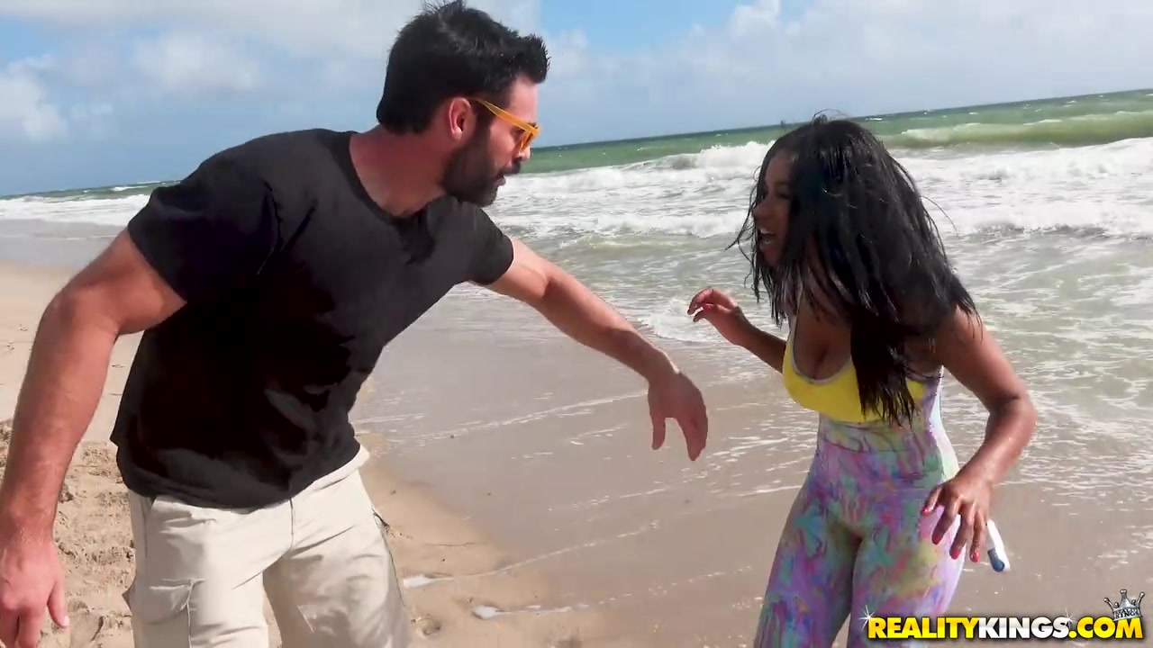 Boobalicious ebony beauty gets fucked in cute leggings