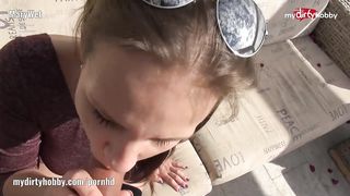 Mary Wet is soaking when confronted by a nice big dick on the terrace