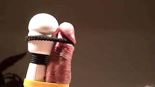 Naughty wife enjoys playing with her husband's dick, even if it hurts him a bit