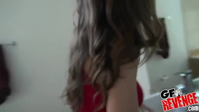 Sweet teen in red shirt, Molly likes to have sex, even while her boyfriend is not at home