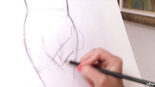 Abby Cross is getting nailed instead of posing for a young artist in his studio