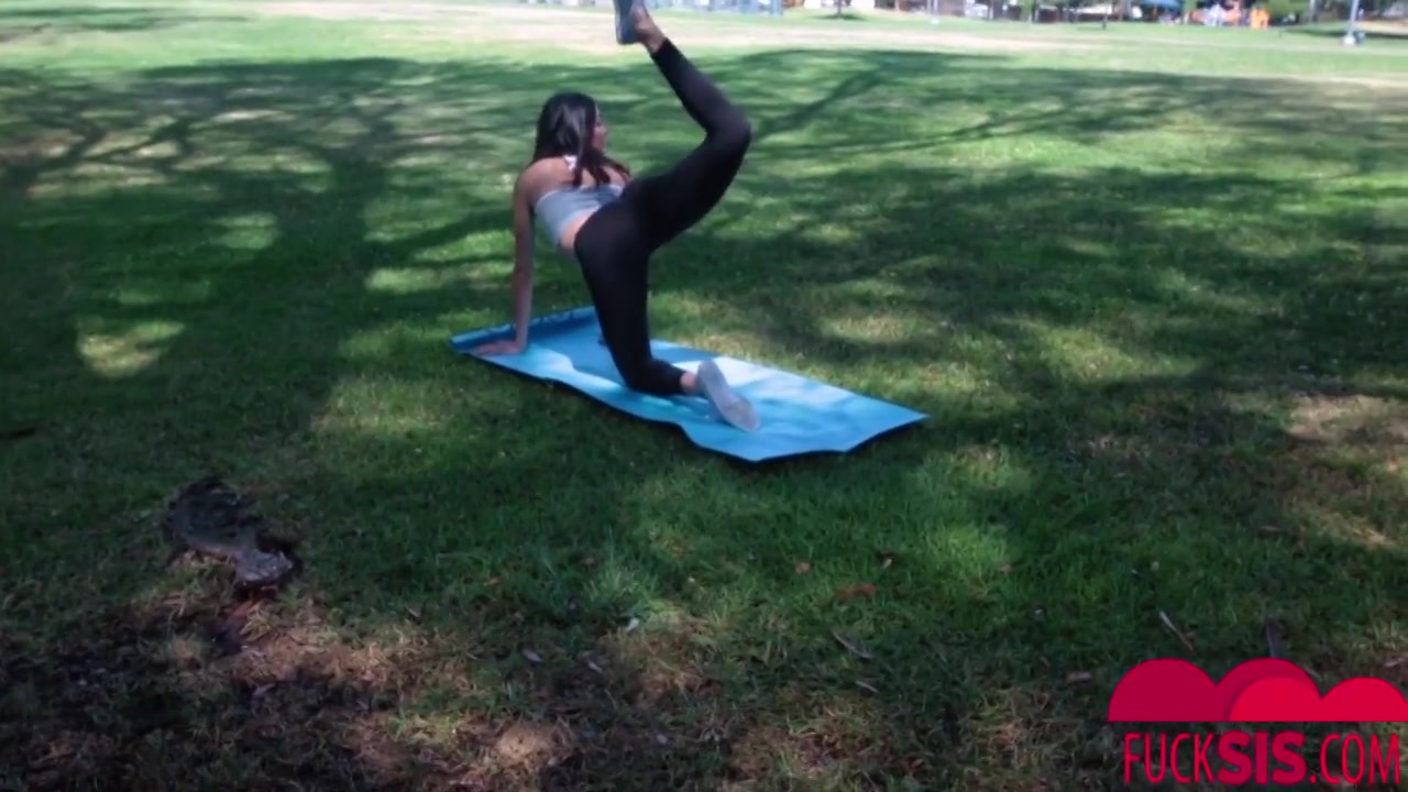 Great looking teen brunette, Emily Willis was doing yoga in the nature, before fucking a stranger