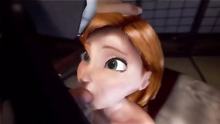 Cartoon babes, Anna and Elsa are having group sex adventures while they are not working