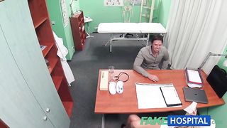 Naughty blonde nurse is doing her best to make every patient feel better after her therapy