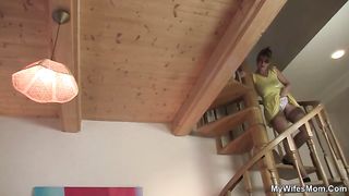 Mature woman is watching a couple having sex and wishing that she gets fucked, too