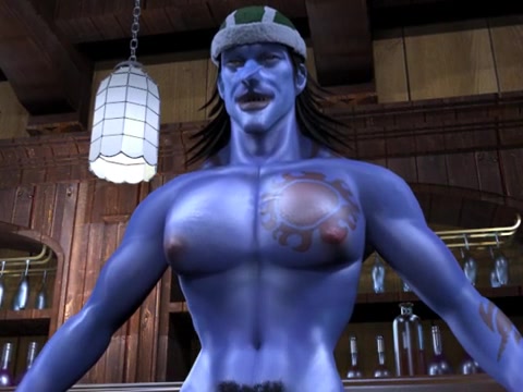 Big titted, animated babe is getting nailed in a bar and moaning from pleasure while cumming