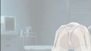 Cartoon nurse with blue hair likes to have kinky sex adventures with her horny patients