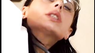 Hot doctor got a dick up her tight ass and fresh cum all over her face