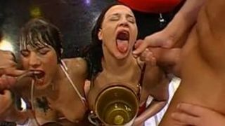 Mouth full of cumshots