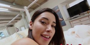 Plowed teen stepsister sucks big black cock