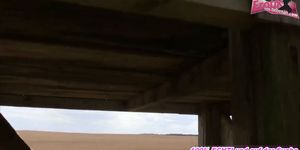 German skinny blonde teen at outdoor userdate