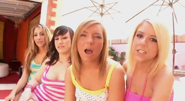 Natalia Rossi, Jennifer White, Ally Kay and Tessa Taylor please a guy.