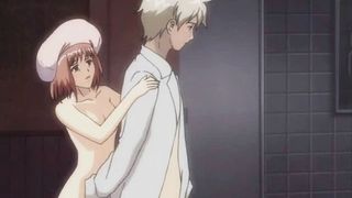 Anime maid riding her master cock