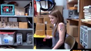 Cute teen shoplifter has to learn the rules by a cop