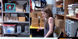 Cute teen shoplifter has to learn the rules by a cop