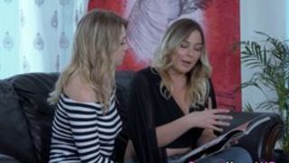Cute blonde lesbian gets ass rimmed
