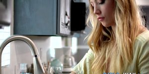 Pussy licked and fingered lesbian teen cums