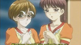Hentai girls caught fucking take cock in 3some