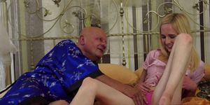 Blonde Teen Fucks Hard With a Big Mature Cock