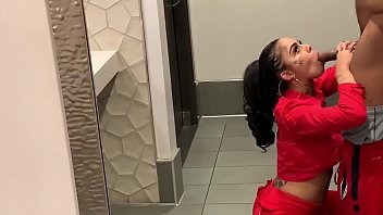 Genevieve Sinn Sucks Sevyan Harden’s BBC in Public Bathroom