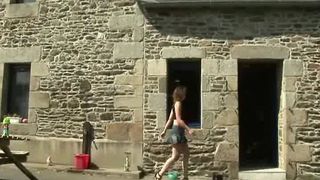 Cross-age double fuck at home