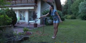 Babe gets urinated on
