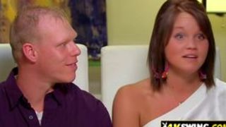 Riding strangers huge cock infront of her husband is what this swinger loves
