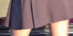 Hot slut inserts huge object near her car