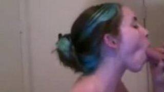 Big Titty Goth GF Licks My Cum Off Her Giants Tits