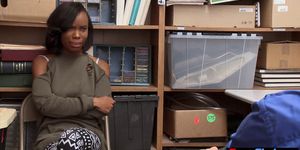 Notorious teen ebony shoplifter fucked hard by mall cop