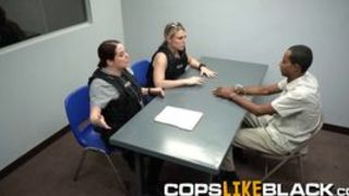 Milf cops make suspect feed their coochies with his big cock