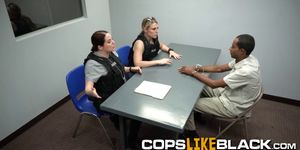 Milf cops make suspect feed their coochies with his big cock