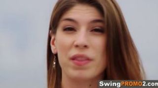 Swinger amateur couples are excited for whats coming in the Red Orgy Room They had a hot taste