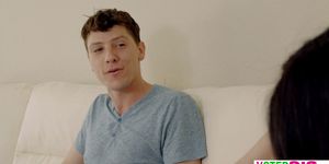 Stepsisters teen friend accepts his free fuck coupon