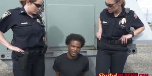 Rooftop steams up when horny milf cops fuck their suspect
